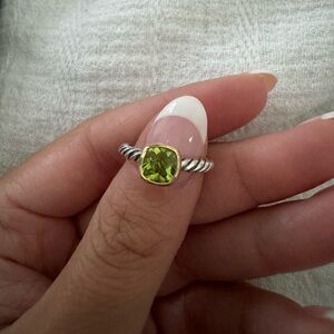 David Yurman Peridot Petite ring authentic 18k gold/sterling silver